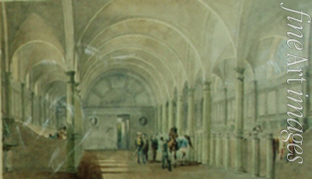 Sadovnikov Vasily Semyonovich - Interior view of a stable in the Nicholas Palace