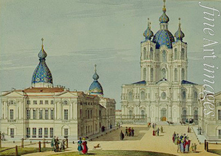 Französischer Meister - Die Auferstehungskathedrale des Smolny-Klosters in Sankt Petersburg