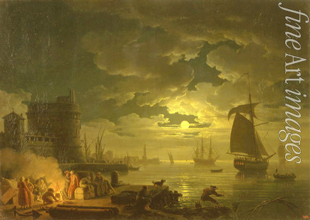 Vernet Claude Joseph - The Port of Palermo in the Moonlight