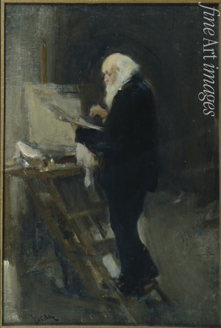 Uljanow Nikolai Pawlowitsch - Der Maler Nikolai Ge (1831-1894) bei der Arbeit
