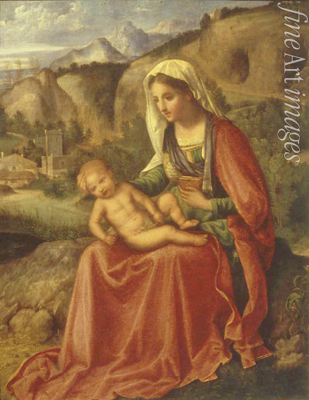 Giorgione - Madonna und Kind in einer Landschaft