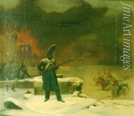 Unbekannter Meister des 19. Jhs. - Rückzug der Grande Armée aus Moskau 1812