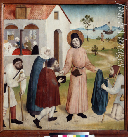 German master - Saint Giles distributing his property among the poor