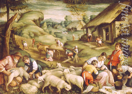 Bassano Francesco the Younger - Summer. Sheep Shearing