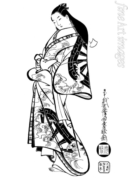 Kaigetsudo Ando - Frau mit langem Haar