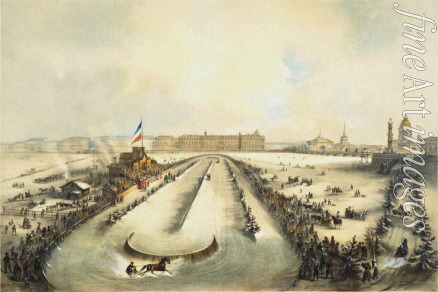Charlemagne Jules - Horseracing on the Neva River in St Petersburg