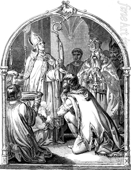 Kirchhoff Johann Jakob - Die Taufe des Sachsenherzogs Widukind (Illustration aus der 