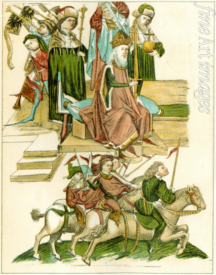 Unbekannter Künstler - Die Belehnung Friedrichs I. mit der Markgrafschaft Brandenburg (Kopie einer Illustration aus der Richentals Chronik)