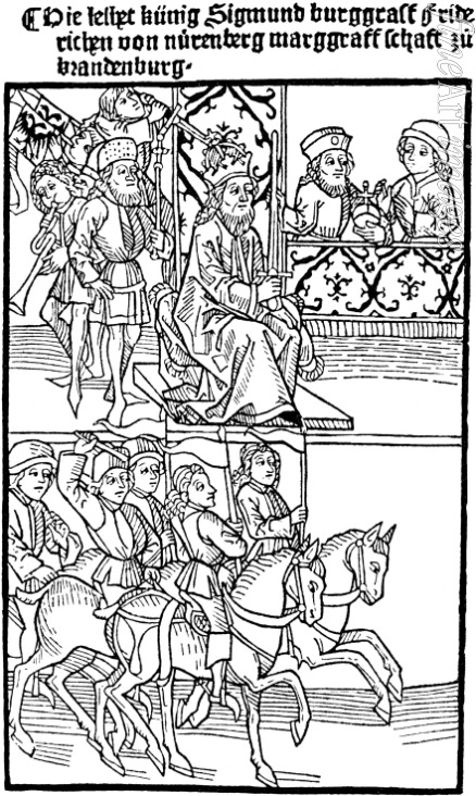Unbekannter Künstler - Die Belehnung Friedrichs I. mit der Markgrafschaft Brandenburg (Linke Hälfte)