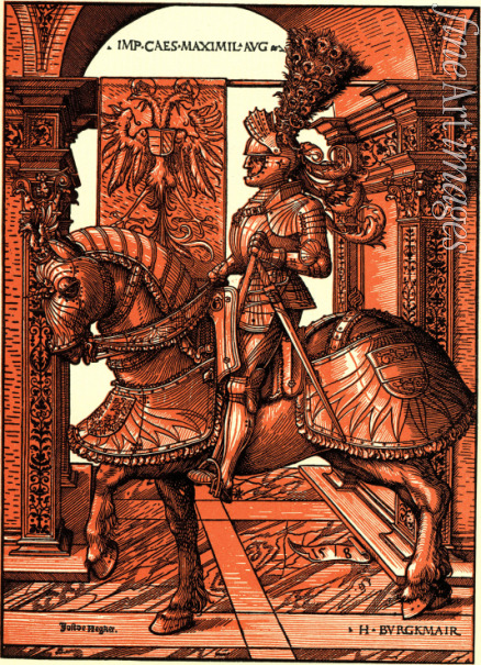 Burgkmair Hans the Elder - Emperor Maximilian I on horseback