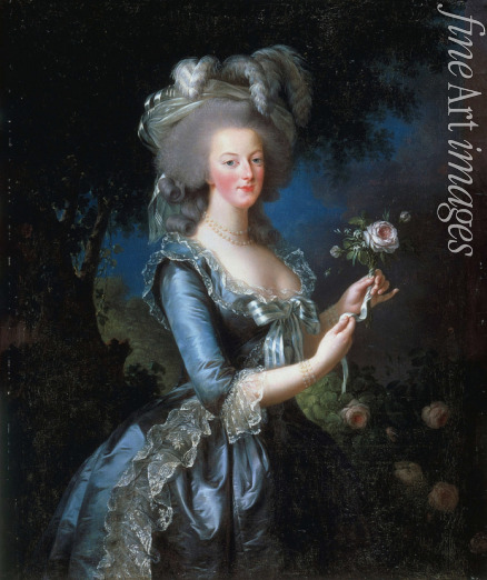 Vigée Le Brun Louise Élisabeth - Porträt von Marie Antoinette mit einer Rose