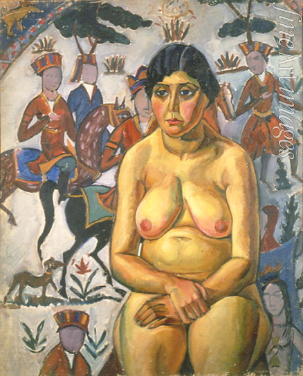 Osmiorkin Alexander Alexandrovich - A nude with a Persian carpet on the background