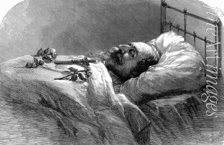 Unbekannter Künstler - Kaiser Napoleon III. auf dem Sterbebett