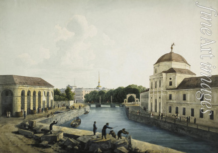 Martynov Andrei Yefimovich - View of the Moika River and the Michael Palace from the Imperial Stables