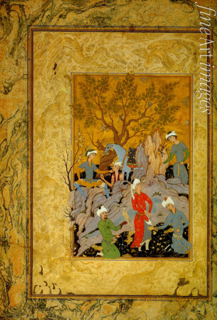 Mirza Ali - A Princely Hawking Party in the Mountains