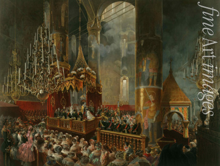 Zichy Mihály - Coronation of Alexander II in the Dormition Cathedral of the Moscow Kremlin on 26 August 1856
