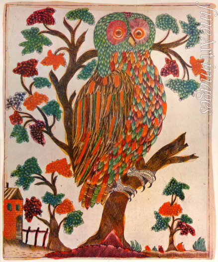 Russian master - The owl (Lubok)