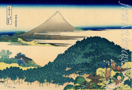 Hokusai Katsushika - Die Kiefer im Aoyama-Park (aus der Bildserie 