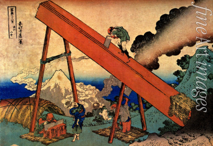 Hokusai Katsushika - In den Bergen von Totomi (aus der Bildserie 
