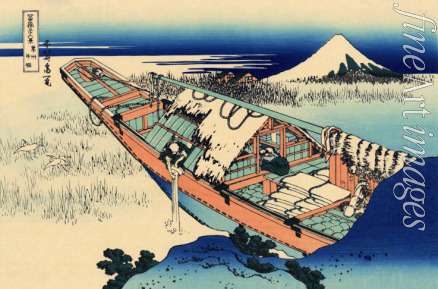 Hokusai Katsushika - Ushibori in der Provinz Hitachi (aus der Bildserie 