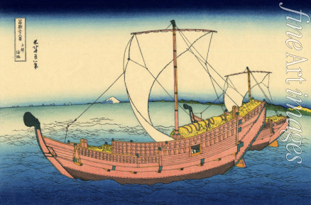 Hokusai Katsushika - Auf See vor Kazusa (aus der Bildserie 