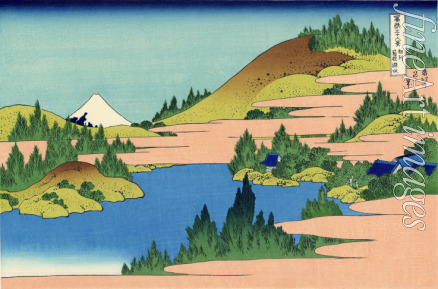 Hokusai Katsushika - Der Hakone-See in der Provinz Sagami (aus der Bildserie 