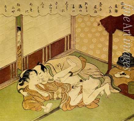 Harunobu Suzuki - Zwei Liebenden (Shunga - Erotischer Holzblockdruck)