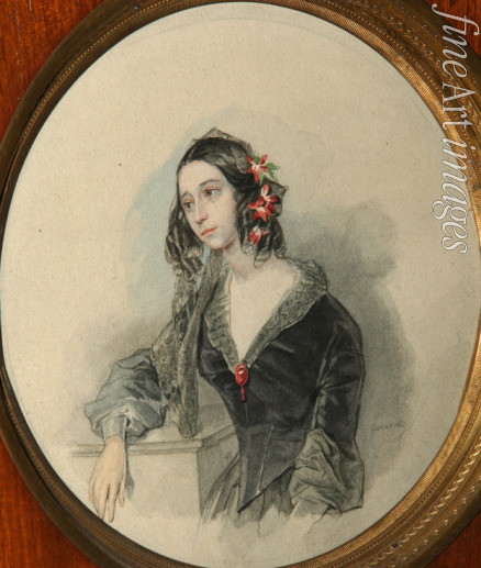 Sokolow Pjotr Fjodorowitsch - Porträt der Dichterin Gräfin Jewdokija Rostoptschina (1811-1858)
