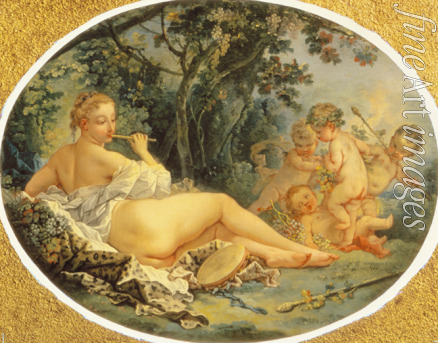Boucher François - Bacchante playing a reed-pipe
