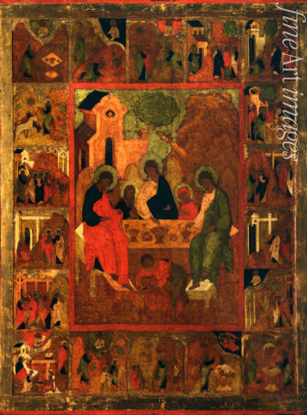 Russian icon - The Hospitality of Abraham (Old Testament Trinity)
