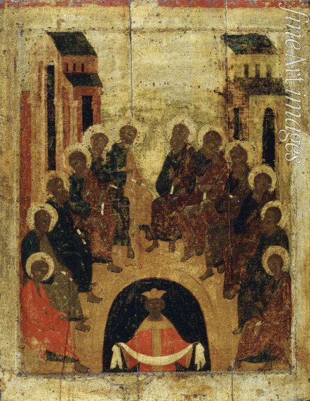 Russian icon - The Descent of the Holy Spirit on the Apostles