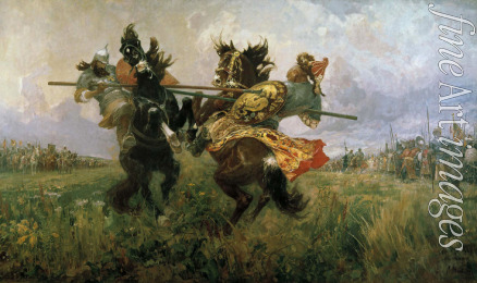 Avilov Mikhail Ivanovich - Single combat of Peresvet and Temir-murza on the Kulikovo Field in 1380