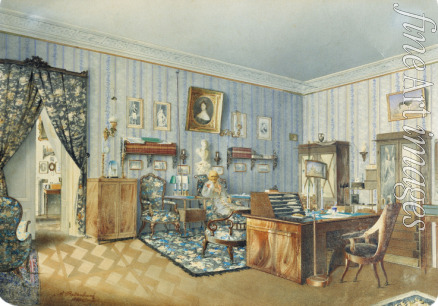Redkovsky Andrei Alexeevich - Interior. The study in the Volyshovo Estate near Pskov