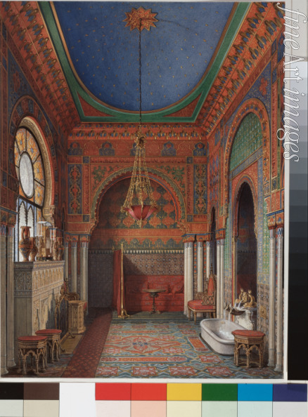 Hau Eduard - Interieure des Winterpalastes. Das Badezimmer der Kaiserin Alexandra Fjodorowna
