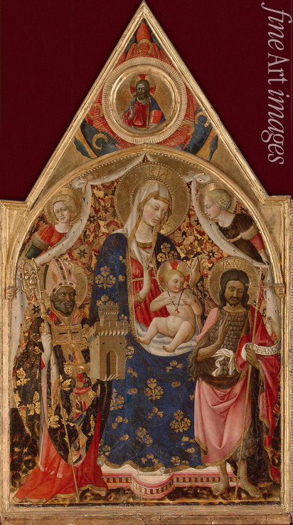 Antonio da Firenze - Madonna and Child, with a Bishop, St John the Baptist and Angels