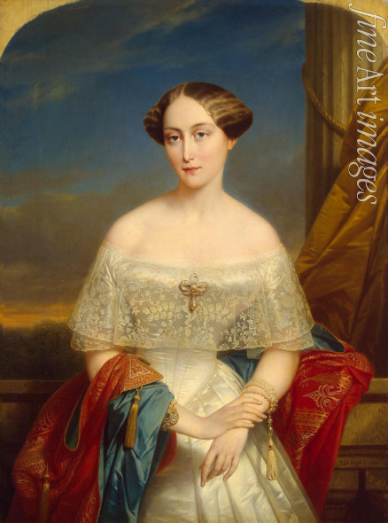 Keyser Nicaise de - Portrait of Grand Duchess Olga Nikolaevna of Russia (1822-1892), Queen of Württemberg