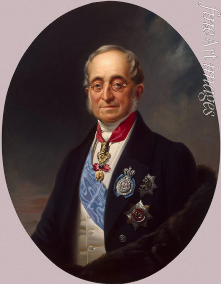 Krüger Franz - Portrait of Count Karl Robert Nesselrode (1780-1862)