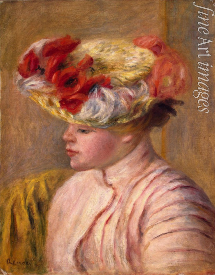 Renoir Pierre Auguste - Junge Frau mit Blumenhut