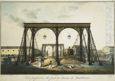 Beggrov Karl Petrovich - View of the Chain Panteleimonovsky Bridge across the Fontanka in Saint Petersburg