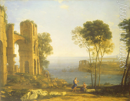 Lorrain Claude - Blick auf die Küste mit Apollon und der Sibylle von Cumae