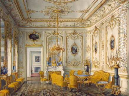 Mayblum Jules - Der Stroganow-Palast in Sankt Petersburg. Gelbes Gesellschaftszimmer