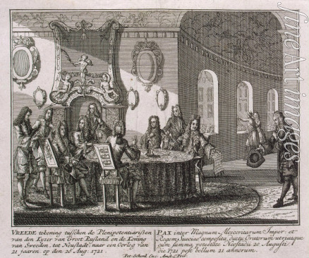 Schenk Peter der Jüngere - Abschluss des Friedensvertrags von Nystad am 20. August 1721