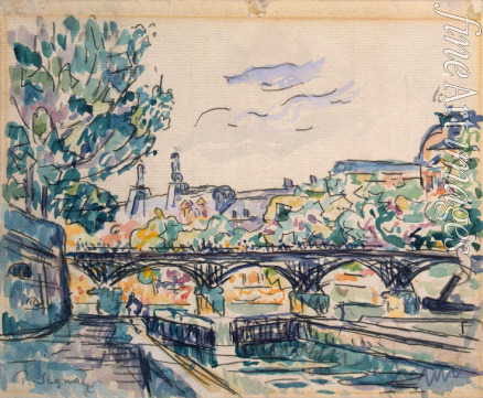 Signac Paul - Seineufer nähe der Pont des Arts mit Blick zum Louvre