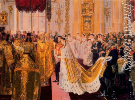 Tuxen Laurits Regner - The wedding of Tsar Nicholas II and the Princess Alix of Hesse-Darmstadt on November 26, 1894