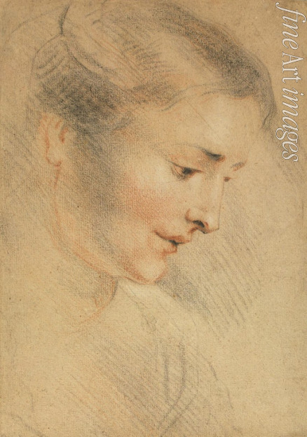 Watteau Jean Antoine - Study of a Woman's Head