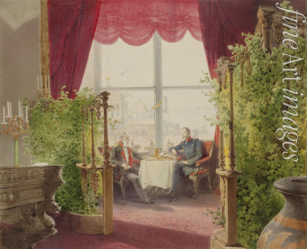 Zichy Mihály - Frühstück der Kaiser Alexander II. und Wilhelm I. im Winterpalast
