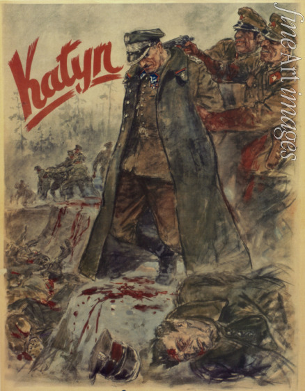Matejko Theo - Massaker von Katyn (NS-Propaganda-Plakat)