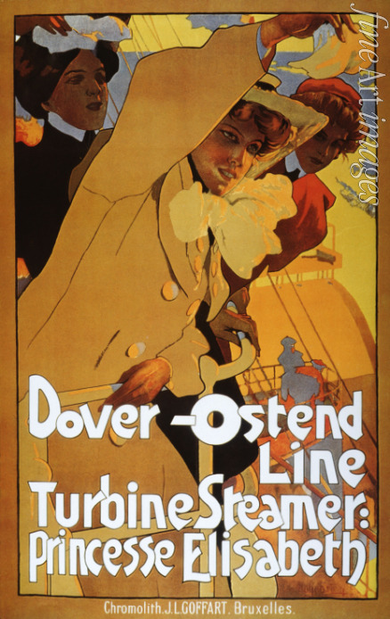 Hohenstein Adolfo - Dover-Ostend Line, Turbine Steamer: Princess Elisabeth (Plakat)