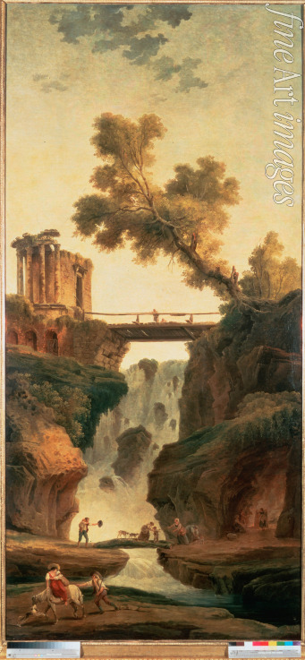 Robert Hubert - Landschaft mit Wasserfall