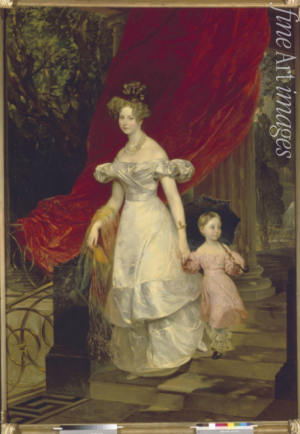 Brüllow (Briullow) Karl Pawlowitsch - Porträt der Prinzessin Charlotte von Württemberg (1807-1873) mit ihrer Tochter Maria